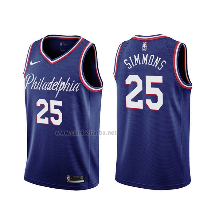 Camiseta Philadelphia 76ers Ben Simmons #25 Ciudad 2019-20 Azul